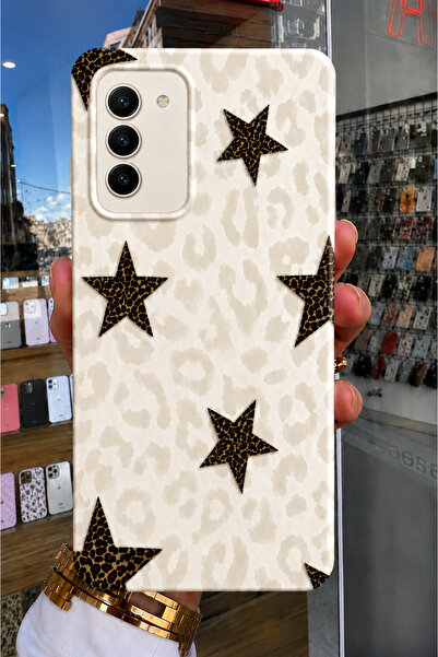 OVADA Redmi 15 Uyumlu Yıldız Leopar Desenli Silikon Telefon Kılıfı