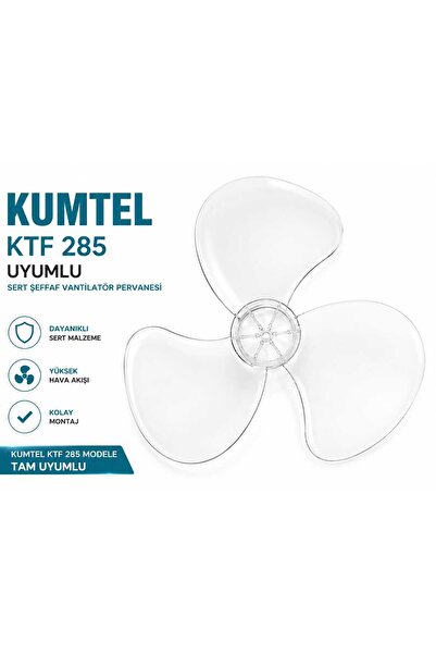 KUMTEL Ktf 285 Uyumlu Vantilatör Sert Plastik Pervanesi YEDEK PARÇA