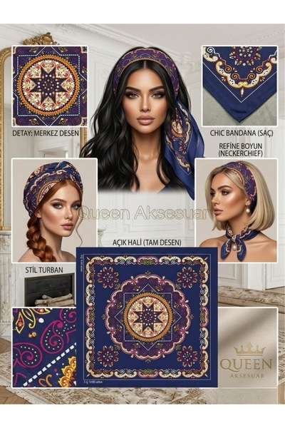 QUEEN AKSESUAR Ethnic Bohemian Mandala Patterned Neck Hair Bag Belt Accessory...