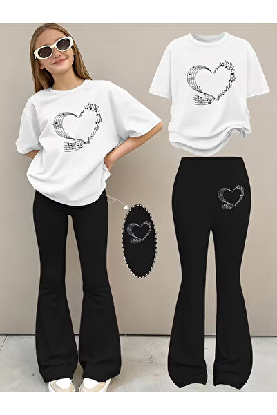 YUNAYT Set de pantaloni evazați și tricou spaniol pentru fete