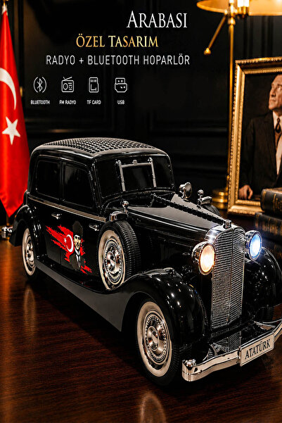 zozoya Siyah Nostalji Araba Efsane Özel Tasarım Bluetooth Radyo