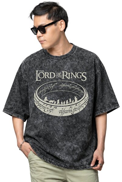 SEVBANO Design Lord of the Rings Ring Printed Unisex Oversize Vintage Washed ...