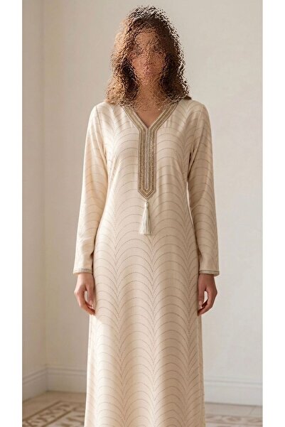 ISHRAQAT AL-AMAL Embroidered Sequined Jalabiya Suitable for Events with Long ...