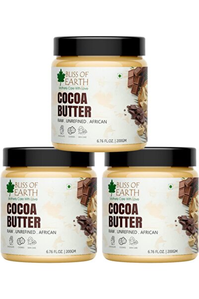 Bliss of Earth Cocoa Butter, Pure Natural Body Butter, 3x200g | Cosmetic & DI...