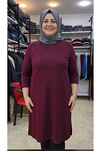 güncüoğlu مقاس كبير، طول 100 سم، أكمام طويلة، تصميم مطبوع من الأمام، فتحة أما...