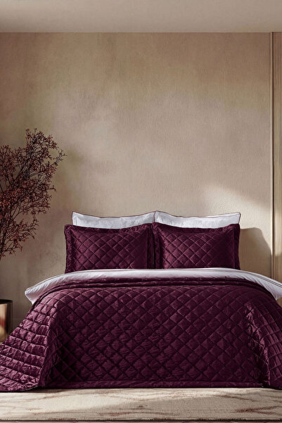 Doqu Home Luxury Imperial Double Embossed Textured Bedspread - Plum