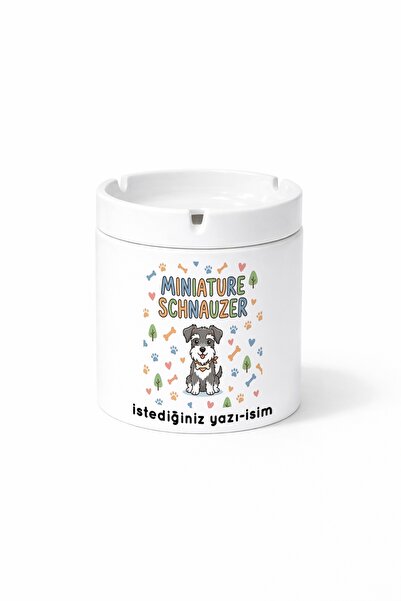 Kirbi Reklam Animal Miniature Schnauzer Printed Ash Tray Ashtray Gift