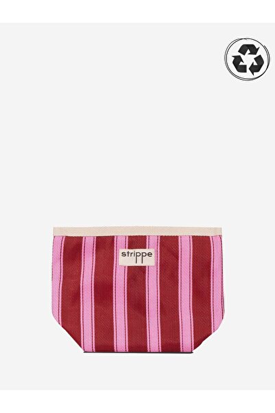 Strippe Sürdürülebilir Geri Dönüştürülmüş Naylon Kumaş Bordo Pembe Pouch Port...