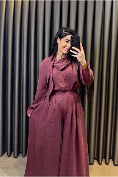 Nisam Tensel Palazzo Suit with Shawl
