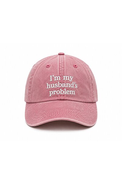 WeavedCo "I'M My Husband's Problem" Embroidered Vintage Washed Baseball Cap
