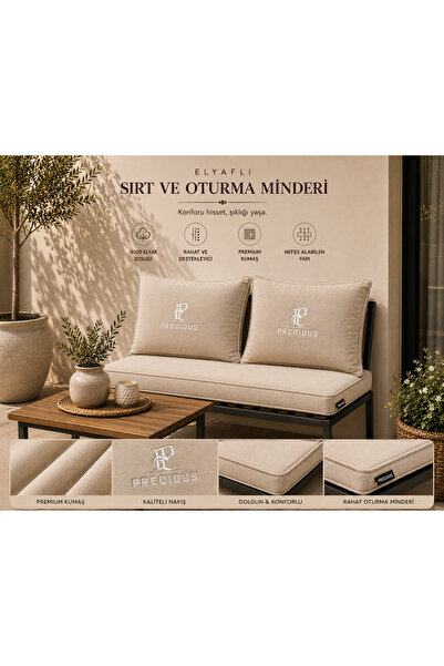 precious Takım Oturma Grubu Size Özel Nakış ve Renk 120x50x5 Oturma Minderi 6...