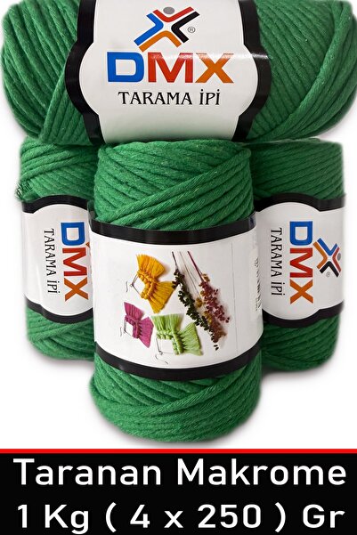 Diva İplik Sfoară de macrame Taranan de lux de 4 mm - Ață simplă - 2121 Verde