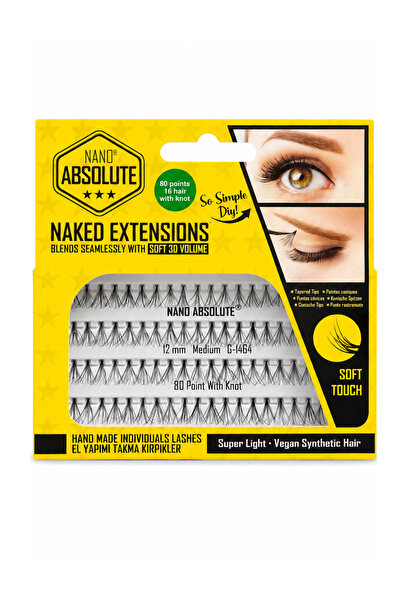 Purivo Nano Absolute Naked Extensions El Yapımı Takma Kirpik 12 mm Medium G-1464