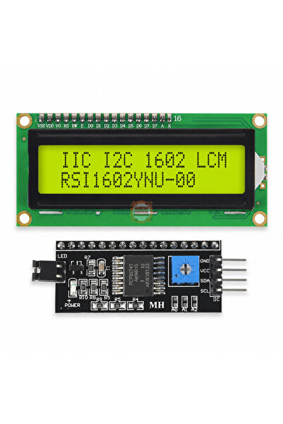 Meon Robotik Otomasyon LCD Ekran 2x16 I2C Modüllü 5V Arduino Uyumlu Display