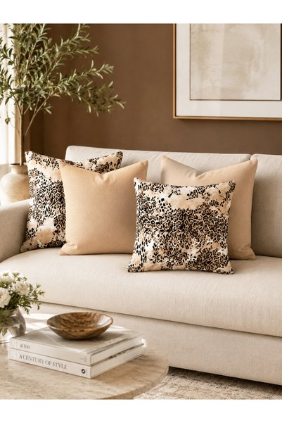 Bebişim Halı Leopard Beige Modern Decorative Runner Tablecloth