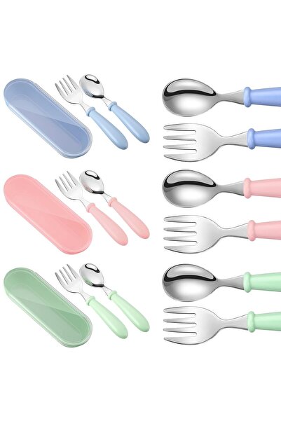 Arabest 9-Piece Toddler Utensils with Case, Stainless Steel Fork & Spoon Set ...