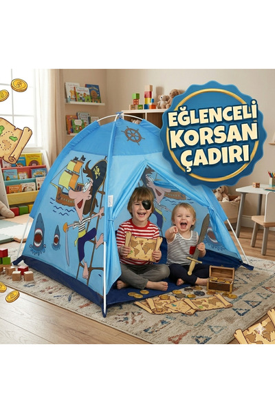 Cici Oyuncak Çocuk Korsan Temalı Oyun Evi Çadır Aktivite İç Dış Mekan Kolay K...
