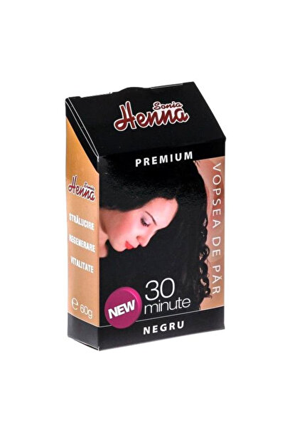 Henna Sonia Vopsea de Par Premium Henna Sonia, Negru, 60 g