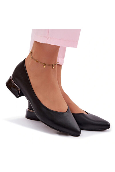 Vinceza Balerini cu toc mic 62280 Negru 36