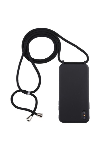 sscase Candy Color Θήκη Σιλικόνης TPU με Λουράκι Black (Apple iPhone X/Xs)