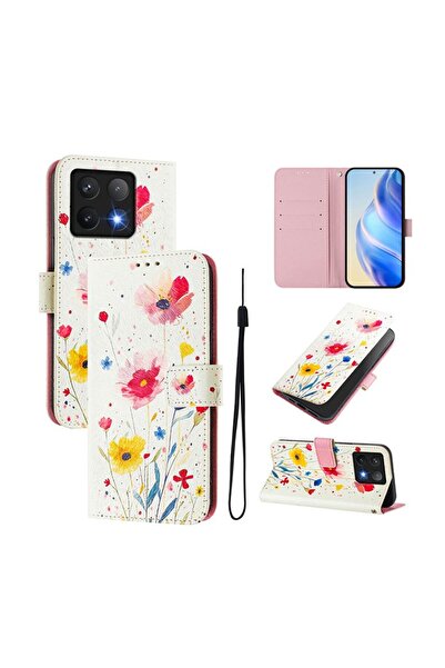 sscase Colored Drawing Θήκη Πορτοφόλι Flower (Xiaomi 14T 5G)