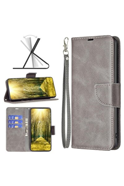 sscase Lambskin Texture Θήκη Πορτοφόλι Grey (Oppo A98)