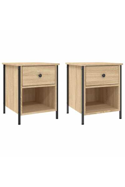 vidaxl Noptiere, 2 buc., stejar sonoma, 40x42x50 cm, lemn compozit