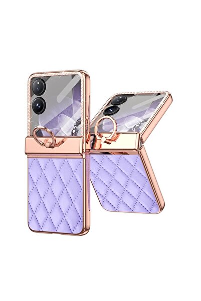 sscase Rhombus and Strass Σκληρή Θήκη με Δαχτυλίδι Purple (Xiaomi Mix Flip 5G)
