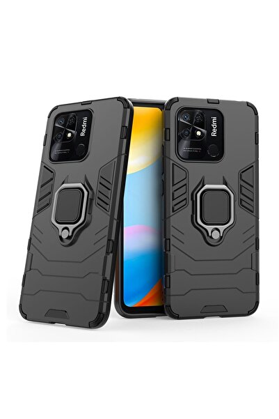 sscase Θήκη Ring Armor με Βάση Στήριξης Μαύρη (Xiaomi Redmi 10C)