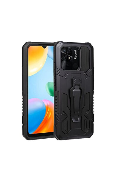 sscase Armor Warrior Σκληρή Θήκη με Στήριγμα Black (Xiaomi Redmi 10C)