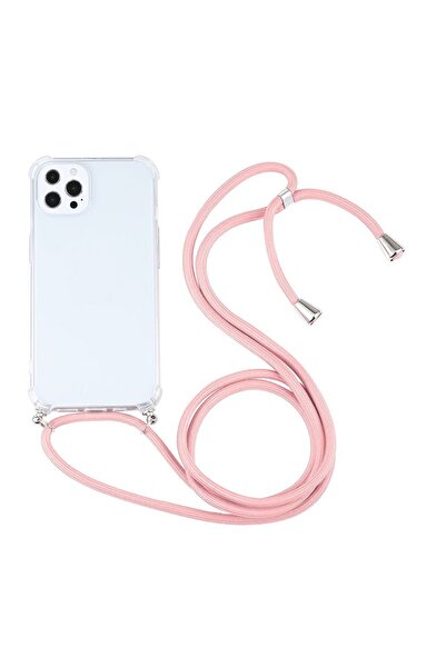 sscase Four-Corner Shockproof Θήκη Σιλικόνης Διάφανη με Λουράκι Pink (Apple i...