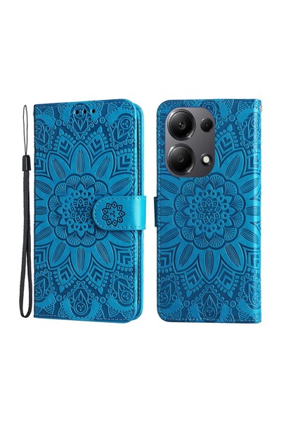 sscase Embossed Sunflower Θήκη Πορτοφόλι Blue (Xiaomi Redmi Note 13 Pro 4G/Po...