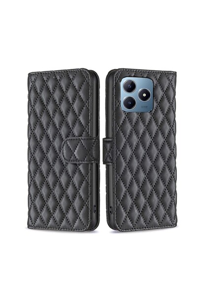 sscase Puff Rhombus Θήκη Πορτοφόλι Black (Realme C61 4G)