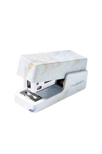 Deli Stapler 12 sheets 24/6 Mini Nusign White Marbled