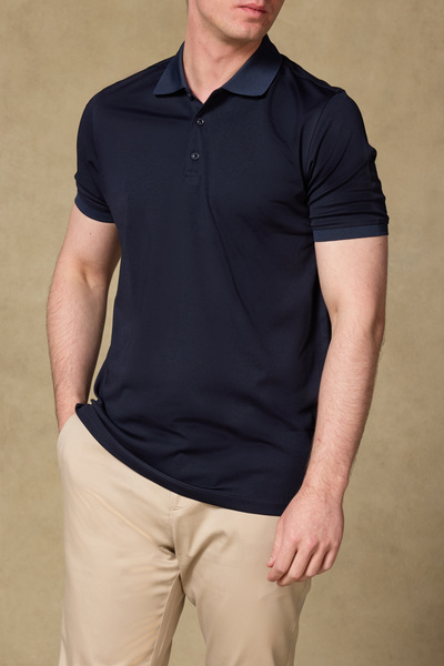 Abbate Tricou polo pentru bărbați, din bumbac mercerizat Bivo, croială modern...