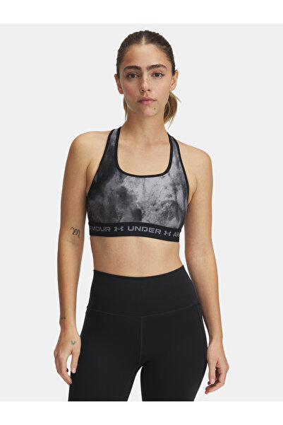 Under Armour Sutien de damă cu bretele încrucișate la spate, cu imprimeu.