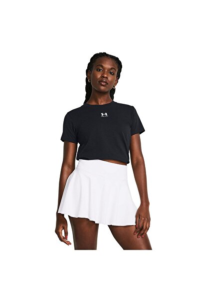 Under Armour تي شيرت نسائي أسود برقبة دائرية من Campus Core