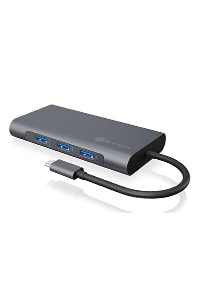RaidSonic Hub USB IB-DK4040-CPD, 10 in 1, USB Type-C, HDMI/VGA (Gri)
