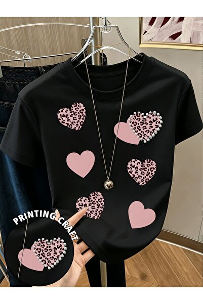 puolikuu Unisex Comfortable Fit Tshirt with Ribbon and Double Print