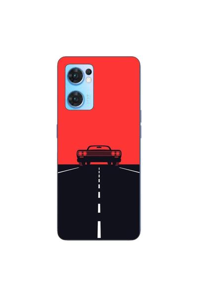 OEM Husa compatibila cu Oppo Reno7 5G Silicon Gel Tpu Model Red Sky Muscle Car