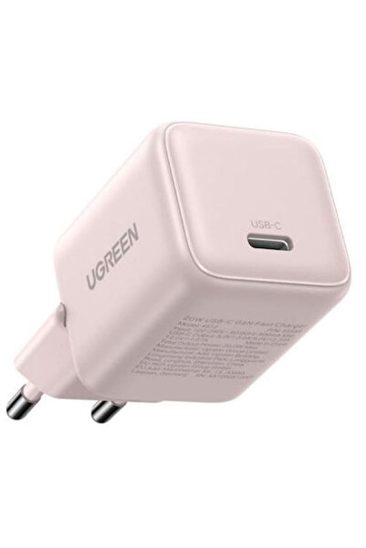 Ugreen Φορτιστής χωρίς καλώδιο GaN με θύρα USB-C, 20W Power Delivery, Ροζ (X512)