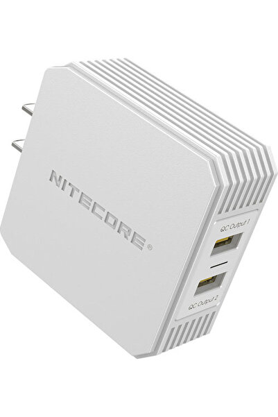 Nitecore Φορτιστής χωρίς καλώδιο με 2 θύρες USB-A Γρήγορη Φόρτιση 3.0 Λευκό (...