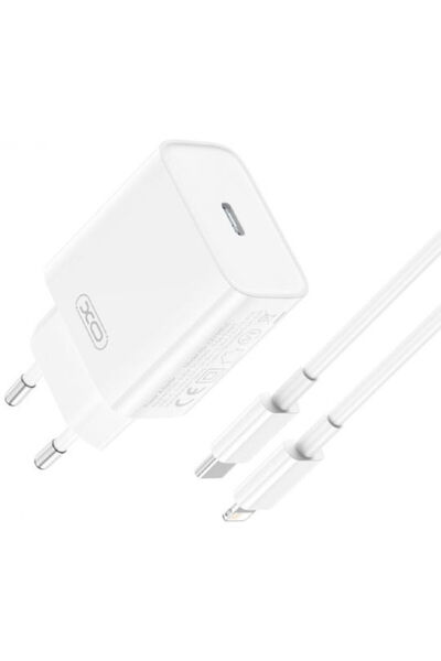 Xo Φορτιστής και Καλώδιο Lightning 20W Power Delivery Λευκό (CE15)