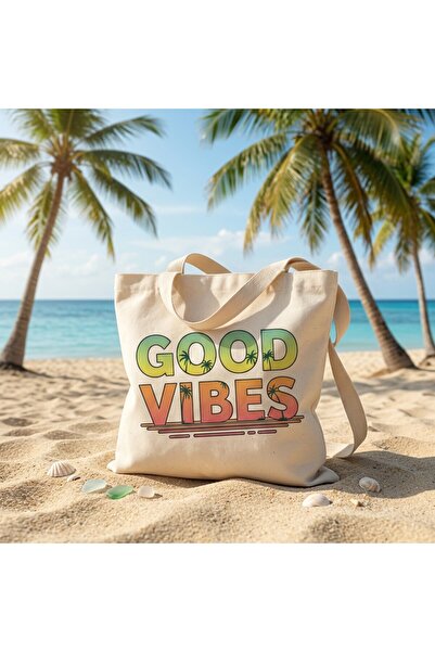 OEM Canvas Tote Bag with Zipper – GOOD VIBES – RAZADE