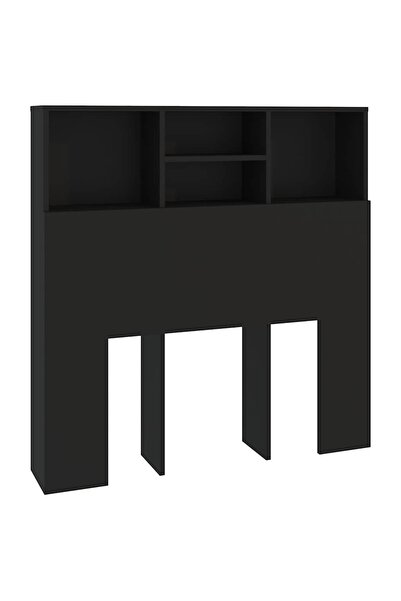 vidaxl Tăblie de pat cu dulap, negru, 100x19x103,5 cm