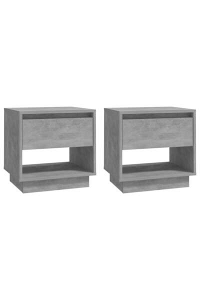 vidaxl Bedside tables, 2 pcs., concrete grey, 45x34x44 cm, chipboard