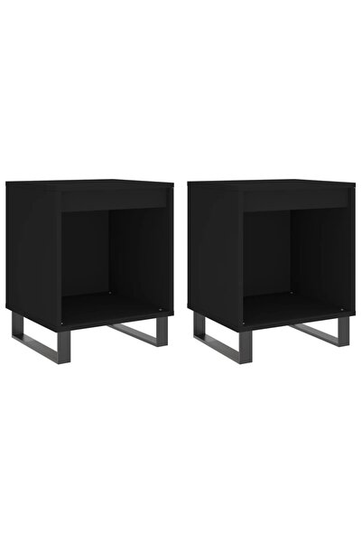 vidaxl Noptiere, 2 buc., negru, 40x35x50 cm, lemn compozit