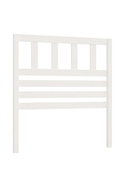 vidaxl Bedside table, white, 81x4x100 cm, solid pine wood