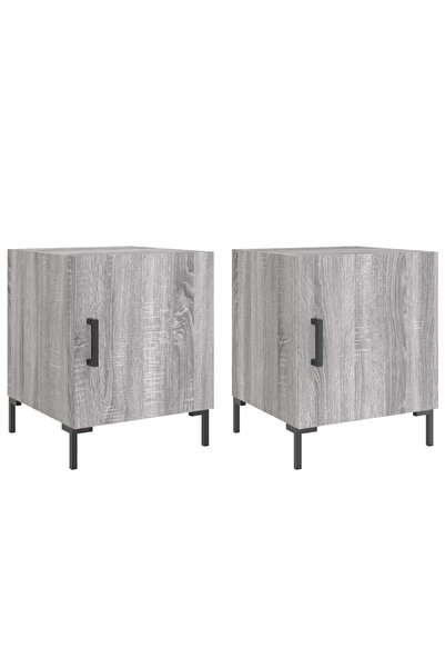 vidaxl Noptiere, 2 buc., gri sonoma, 40x40x50 cm, lemn compozit