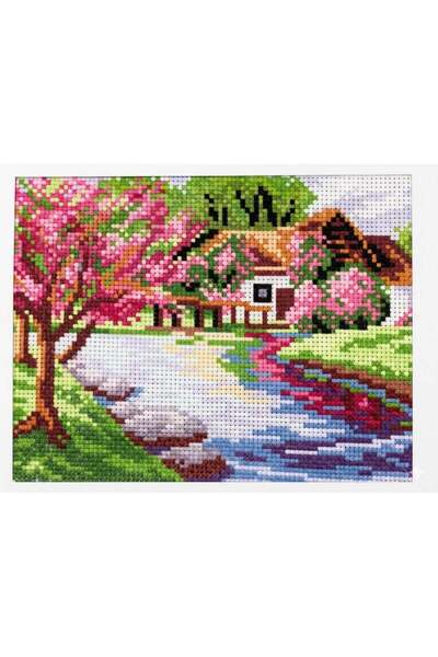 iğne izi Set de broderie cu punct în cruce cu model – Kit de broderie manuală...